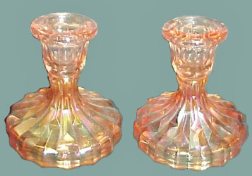 FRANCES Pattern on pink glass by Central Glass, Wheeling, WV 3.75 in. tall.