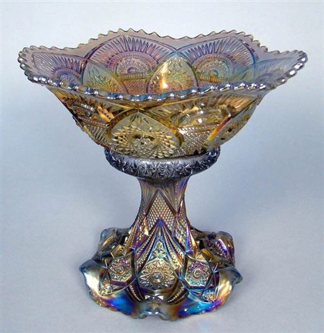 TWINS Fruit Bowl & HOBSTAR & ARCHES Base - Smoke - Courtesy Remmen Auctions. $1600. 6-09.