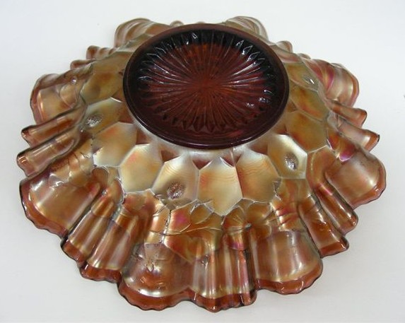 HONEYCOMB & CLOVER Ext. of Ameth. FEATHERED SERPENT 9 in. Bowl..