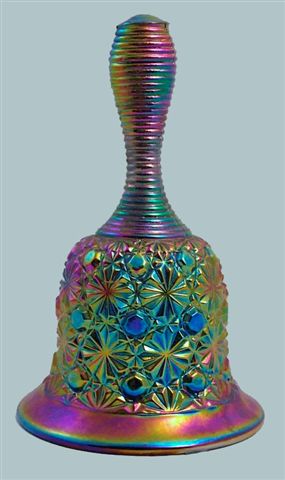 Purple DAISY & BUTTON Bell by Fenton Glass