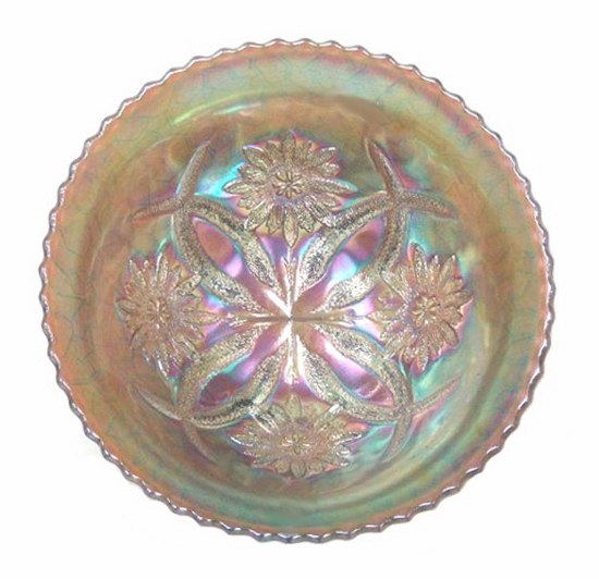 FOUR FLOWERS 8.25 in. round, flared Bowl in Purple