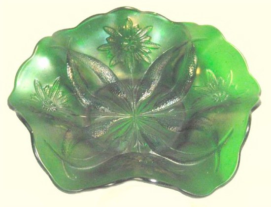 FOUR FLOWERS Small Bowl.-RARE Green..