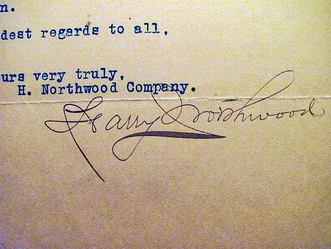 Harry Northwood signature.Courtesy Scott Beale
