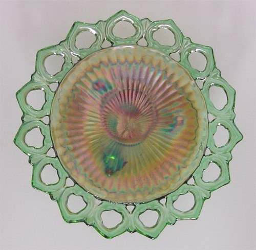 WILD ROSE Plate Top View-8.5 in. w. x 1.75 in. high.-Stipple Rays Interior