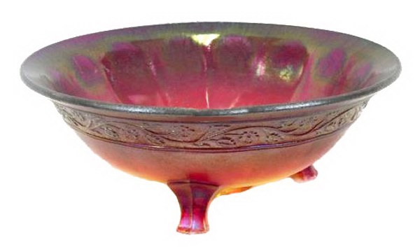 FLORAL & OPTIC 9 in. Bowl in Amberina.