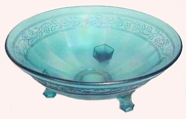 9 in.FLORAL and OPTIC bowl in Teal.