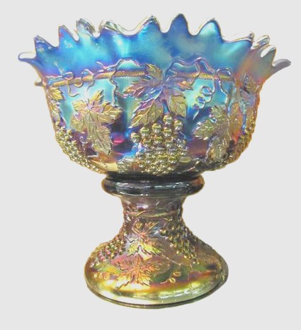 GRAPE & CABLE Master Punch Bowl & Base -BLUE-Courtesy Wroda Auctions..
