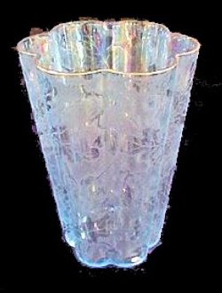 BROCADED ACORN Wisteria Vase, 8 in. tall.