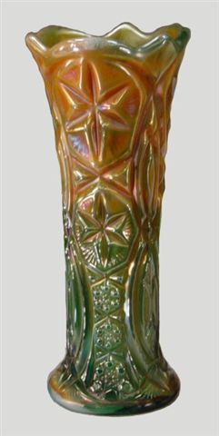 Green Opalescent OHIO STAR Vase.Courtesy Aaron Hurst.
