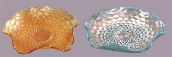 SCALES 8.5 in. ruffled Bowls - Narigold and Blue Opal.