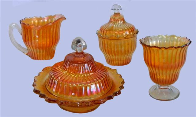 Marigold INTERIOR  RIBS Table Set.Seeck Auctions EXTREME RARITY!