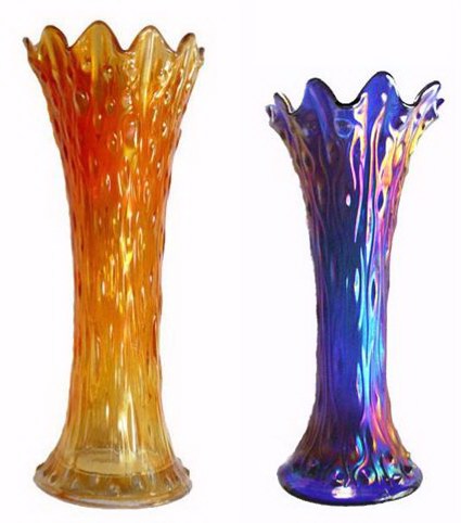 Marigold and blue Mid-Size TREE TRUNK Vases