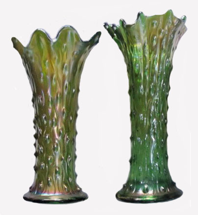 Standard Green TREE TRUNK vases--Two Edge treatments. Courtesy Joe Brennan