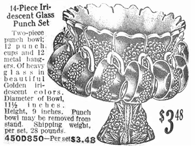ORANGE TREE Punch Set seen in 1923 Montgomery Ward Catalog