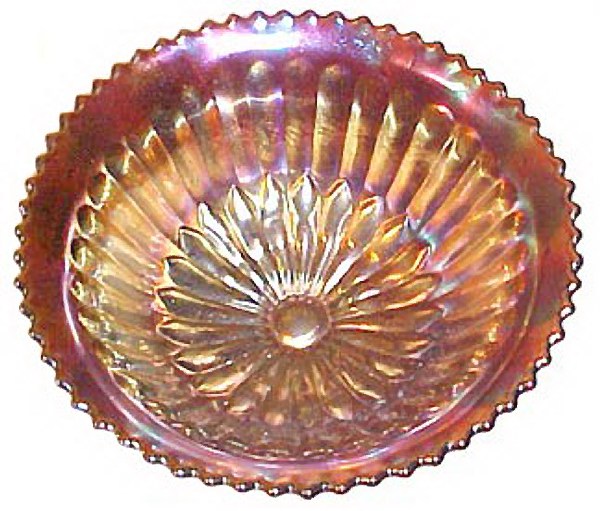 SUNFLOWER Interior of Amethyst Leaf and Beads Bowl