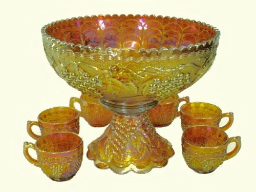 Amber Imperial GRAPE Punch Set. Courtesy Seeck Auctions