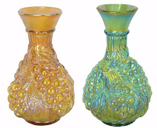 IMPERIAL GRAPE Carafe in Amber and Emerald Green