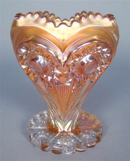 ZIPPERED HEART Vase-5 in. Vase-Very Rare!$375. Remmen Auctions 11-11.