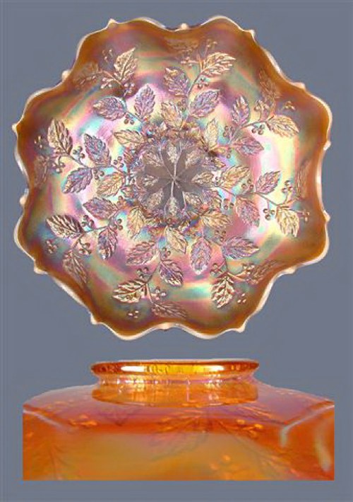 9 in.- Amber Opal HOLLY Bowl-Courtesy Remmen Auctions.