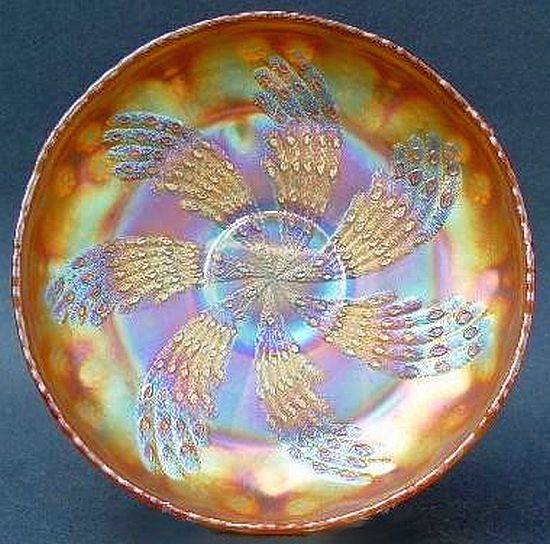 FANTAIL with Butterfly & Berry Ext. 8.5 in. Bowl in Marigold.