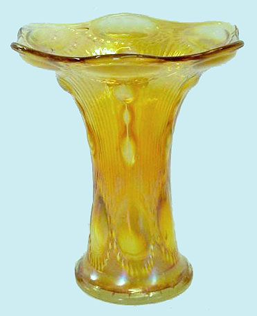 BEADED BULLSEYE Vase-7 in. in Marigold.