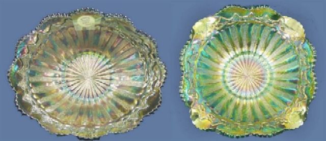 (Oval) RAYS & RIBBONS-Only 1 known.-Green.- $1300. 3-07 Wroda Auction