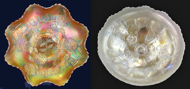 White IC shape 10 in. CHRYSANTHEMUM is possibly only 1 known.-Excellent marigold example