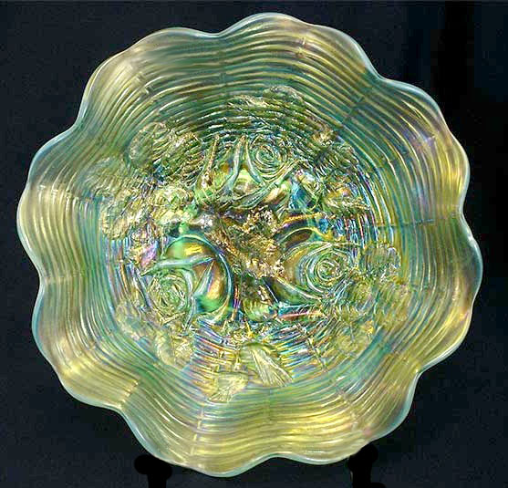 Lime Green Opal ROSE SHOW Bowl