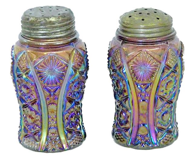 Purple OCTAGON Salt &  Pepper Shakers-VERY Rare!Courtesy Seeck Auctions