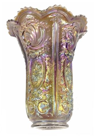 SCROLL & FLOWER PANELS Vase-Smoke