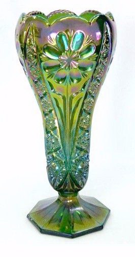 FOUR-SEVENTY-FOUR 12.5 in. tall vase. (only known)-Green