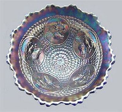 HORSE MEDALLION Nut Bowl-Blue