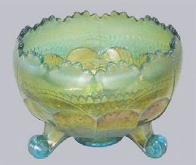HORSE MEDALLION Nut Bowl-Blue-3.25 in. high x 6.5 in. diam.Rosebowl in Aqua