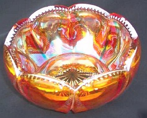 GRANKVIST Rosebowl in Marigold is 6 in. x 3 in. deep, is 8-sided and has a star center. There is one in the Eda Museum in Sweden