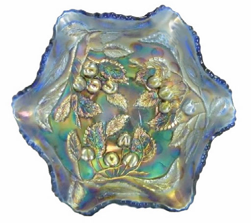 5 in. Blue HANGING CHERRIES-Hobnail Exterior