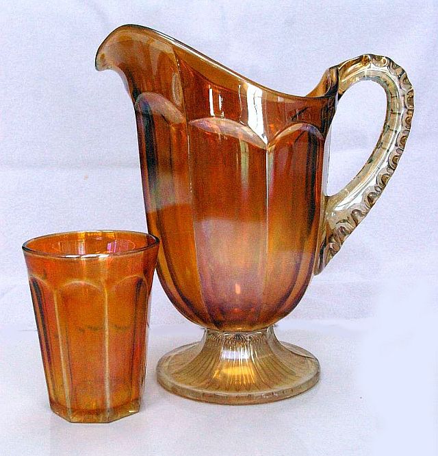 Colonial Variant Pitcher and Matching Tumbler in Marigold.