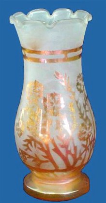 FROSTED INDIAN Cameo Vase-6in. - Jain