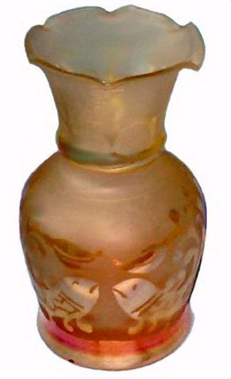 MATSYA-MAYURA Vase-5 in. high. (Mythalogical Fish)