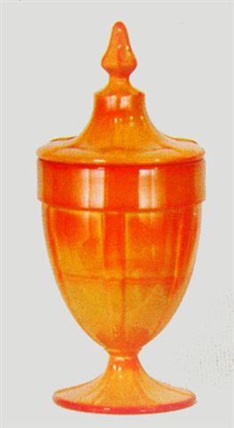 636-1 lb.Mandarin Red candy jar. 10.5 in.-almost identical to N