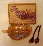 #2895 - Vintage  3 pc Salad Set - gold