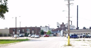 Indiana Glass and Offices in brick bldg. adjacent.