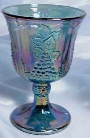 Blue Carnival Harvest Goblet