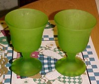 Harvest Goblets in Green Satin Mist