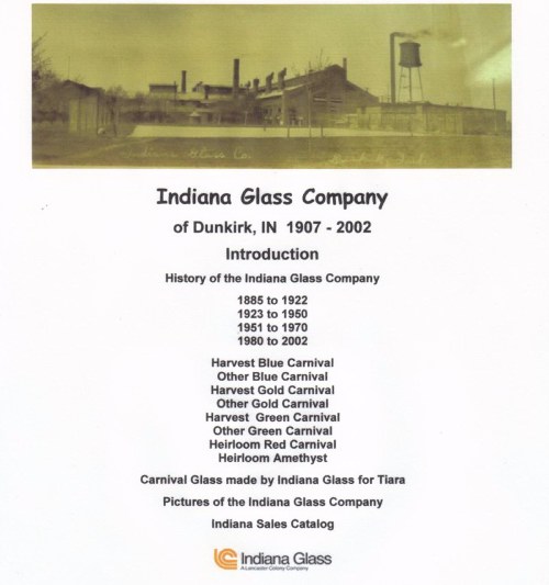 Indiana Glass Book 
Table of Contents