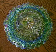 Green Carnival Hostess Plate - back