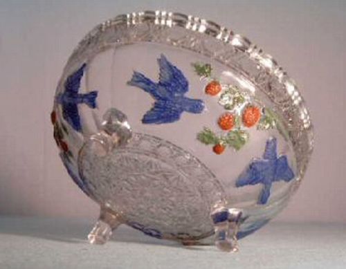 Bird and Strawberry Large Berry Bowl - 1916