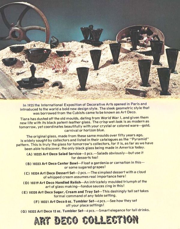 1974 Tiara Catalog showing the Black Pyramid or Art Deco Pattern