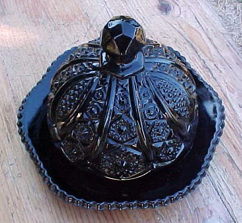 Black Monarch Covered Butter Dish