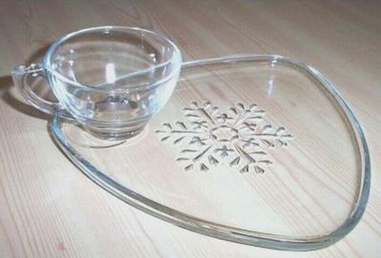 Snowflake Snack Tray Set - 1955