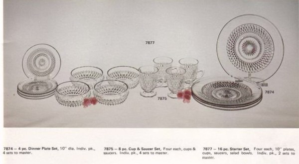 Diamond Point in Crystal - 1978 Indiana Glass Catalog